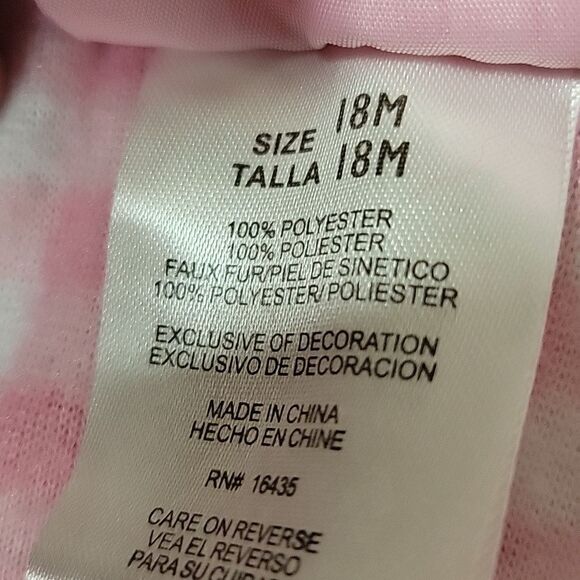 YOUNG HEARTS 18 MONTH BABY JACKET POLY FUR REAL QUITE - Picture 5 of 6